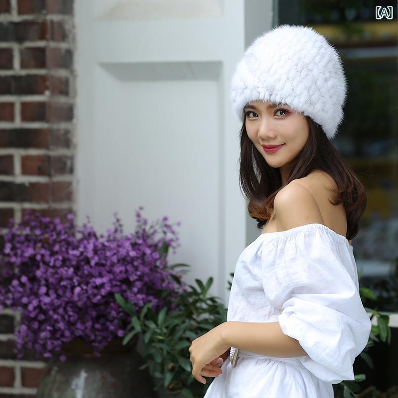 帽子 レディース 婦人 ミセス おばあちゃん 秋冬 厚手 暖かい ファー ハット ホワイト ブラック ブラウン