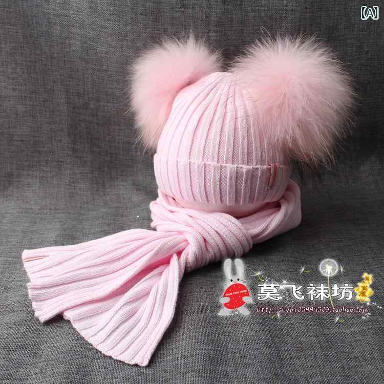 ニット帽 女の子 男の子 帽子 かわいい おしゃれ 赤ちゃん ファー ポンポン 子供 ウール 綿 秋冬 ピンク ネイビー オレンジ 4,801円