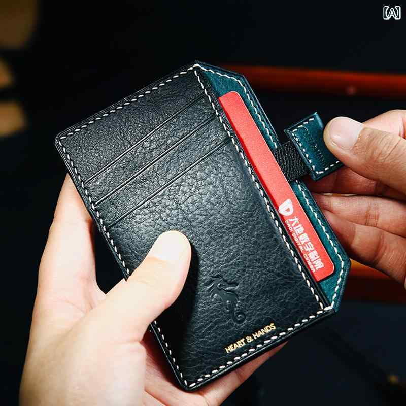財布 カードケース レザー 革 レトロ シンプル バイカラー カードホルダーメンズ 薄手 ミニ ブラック