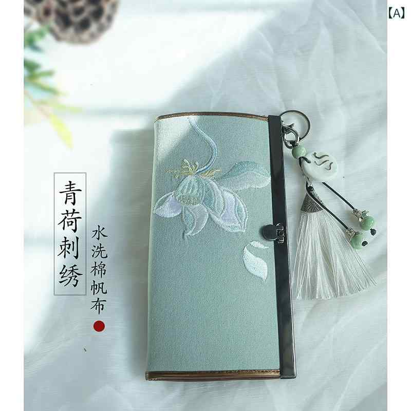 長財布 レディース 刺繍 花 レトロ おしゃれ 中国風 小銭入れ カードホルダー 大容量 ブルー ピンク