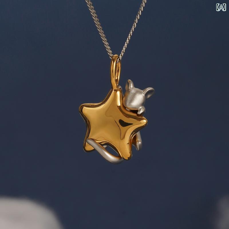 ネックレス レディース アクセサリー おしゃれ ペンダント 金メッキ かわいい 干支 ねみ 鼠 誕生日 プレゼント ゴールド