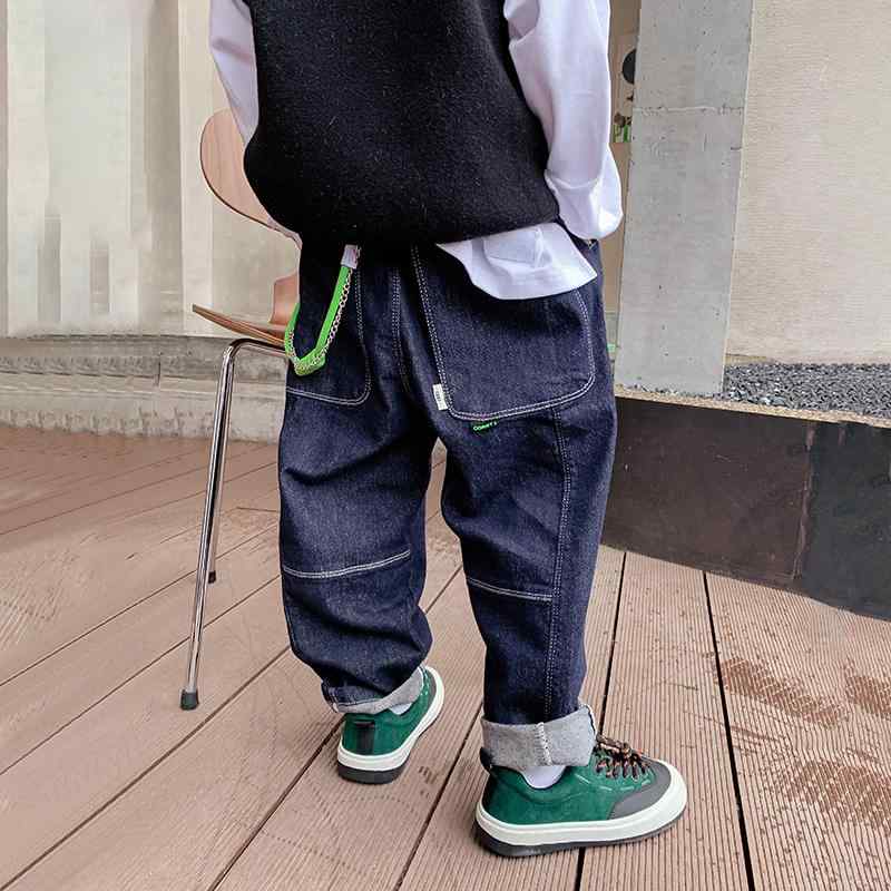 デニム パンツ キッズ 子供服 女の子 男の子 韓国 ジーンズ 秋 バギーパンツ カジュアル ブルー