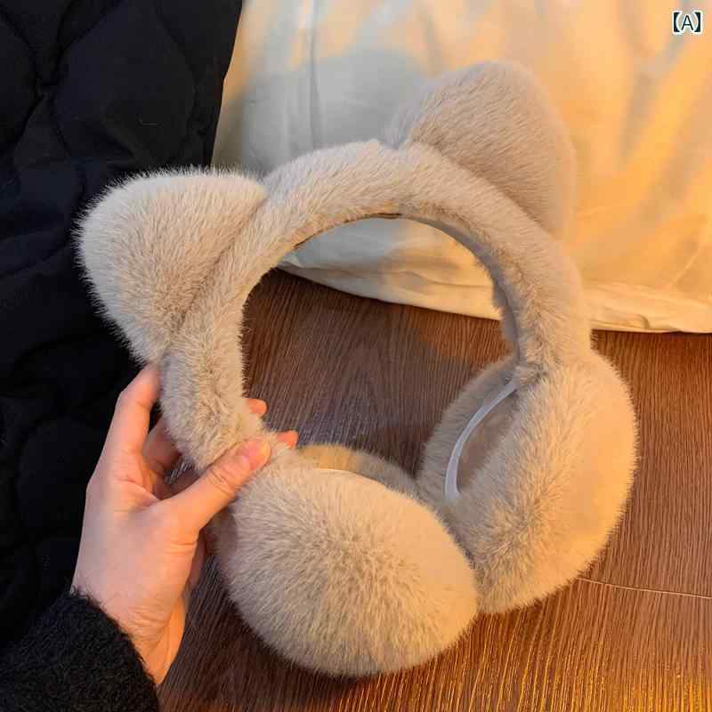 耳あて イヤーマフ 猫耳 ふわふわ 防寒 ファー かわいい レディース 防風 暖かい ピンク ベージュ ホワイト