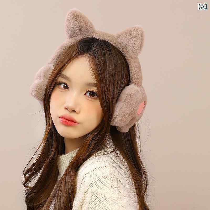 耳あて イヤーマフ 猫耳 ハート リボン ウサギ 花 冬 暖かい 防寒 かわいい レディース ホワイト グレー ピンク