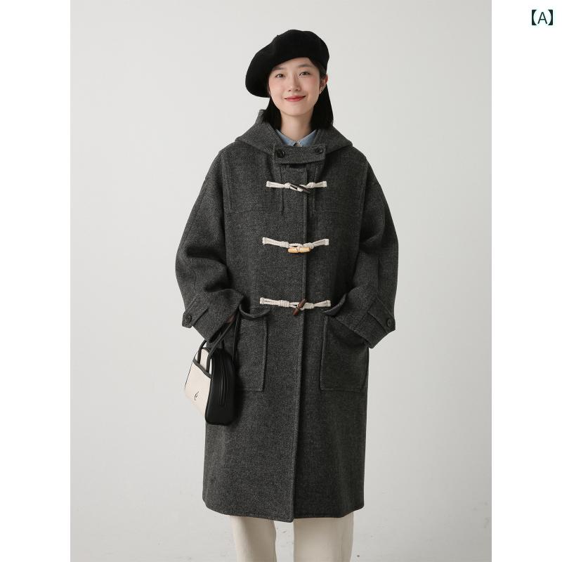 楽天市場】ダッフルコート レディース アウター ミドル丈 ホーンボタン