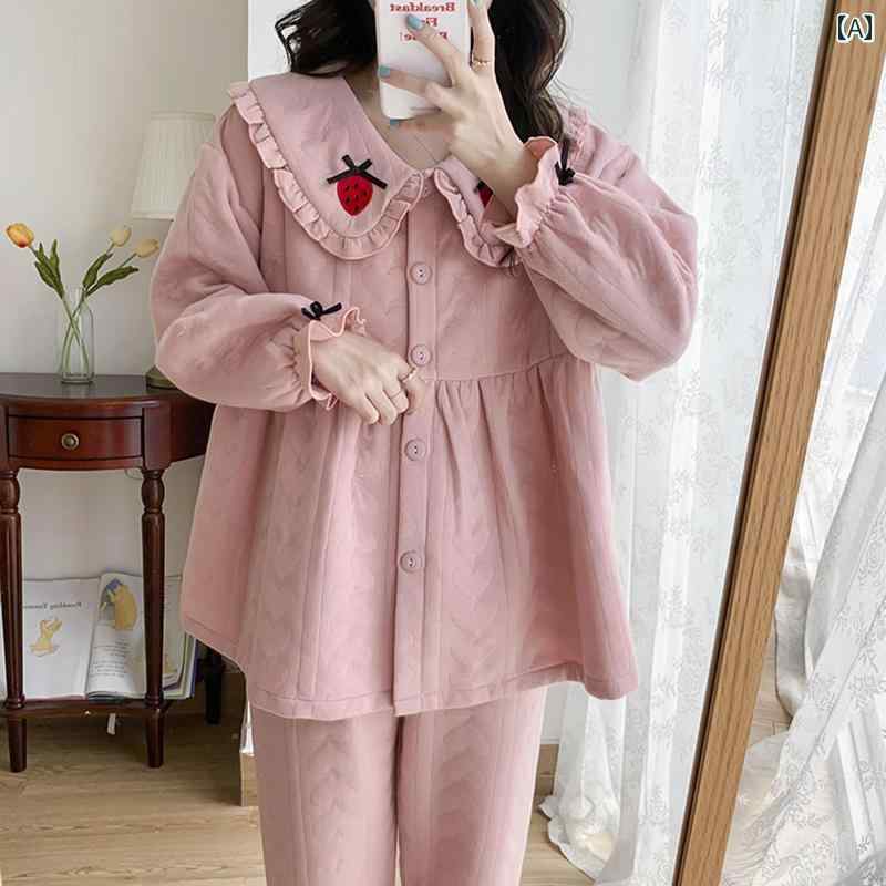 大きめサイズ レディース ルームウェア リラックス 快適 ぽっちゃり 秋冬 マタニティ ホーム 服 パジャマ 服 2点 セット