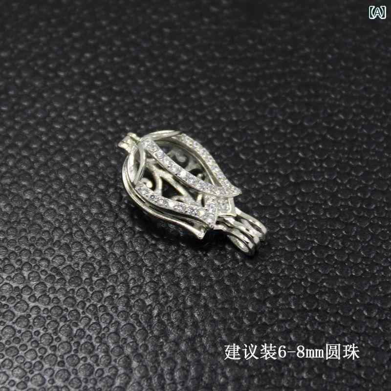 シャンデリヤ 空枠 S925 スターリングしろがね色 どんぶり鉢 伏せ籠 レディース パール DIY 青色 緑であること