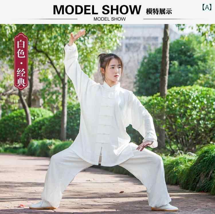 太極拳 服 メンズ レディース 動きやい 綿 リネン 婦人 練習 夏 春秋