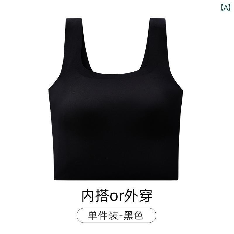 下着 レディース アウター 着 露出 防止 胸パッド 美しい バック ラップ ブラプッシュ アップ 胸 引っ込める シームレス スポーツ チューブ トップス