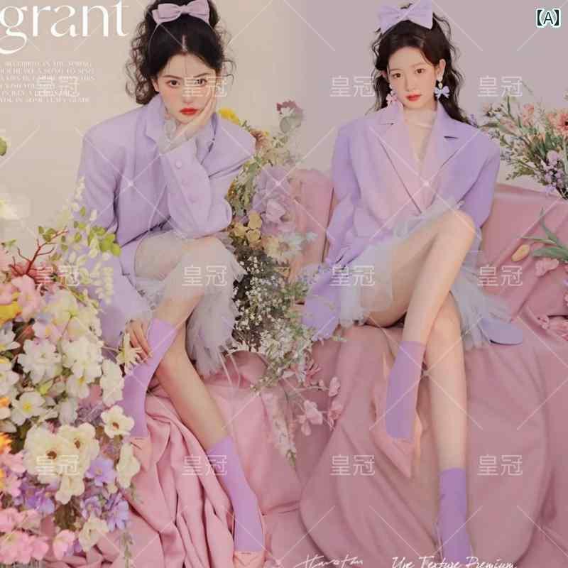 撮影 ドレス 写真 フォト 記念 コスプレ アート 思い出 美 絵画 服 夢 女の子 女の子 女の子 紫 スーツ｜おうち健康生活