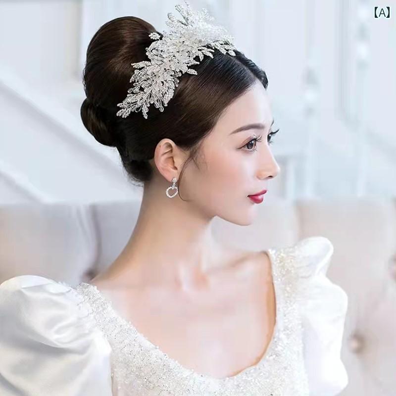 ブライダル ヘッドアクセサリー 結婚式 ウェデング パーティー ヘッド ドレス 大気 森 フェアリー 美しさ スーパー フェアリー クラウン ウェデングドレス 白 ガーゼ アクセサリー 韓国 ベール