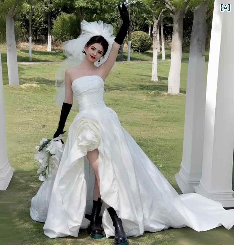 ドレス レディース 撮影 フォト 思い出 記念 ウェデング 結婚式 コスプレ アート スタジオ カップル 旅行 服 ストリート 結婚式 屋外 森 芝生 白