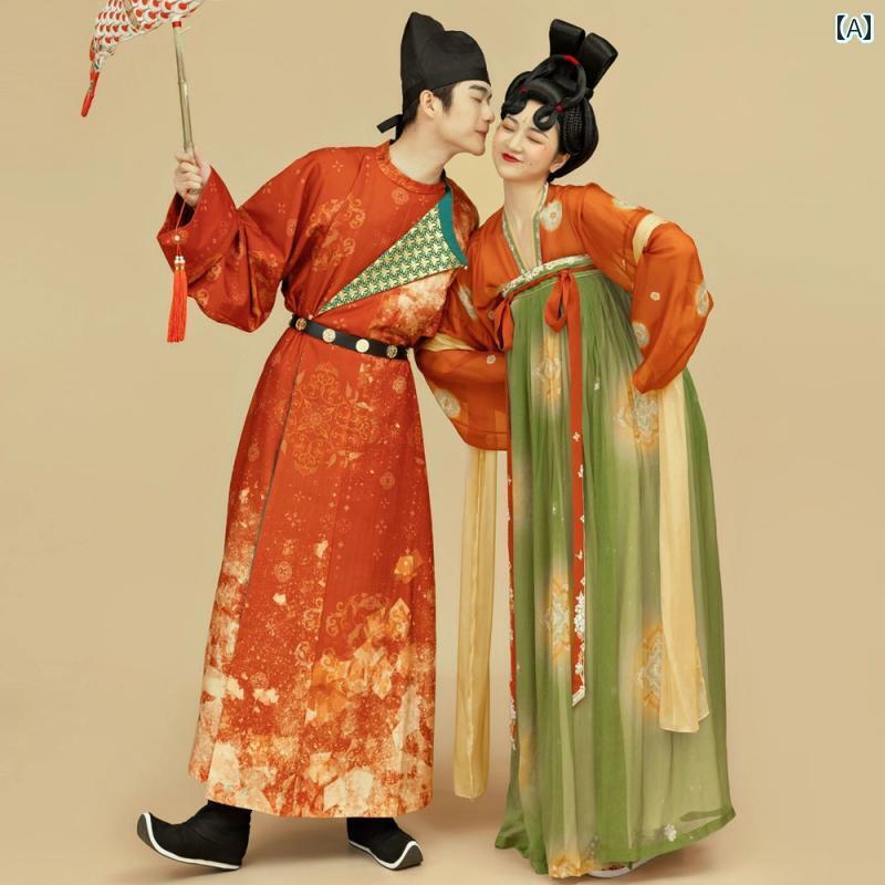 ドレス レディース 撮影 フォト 思い出 記念 ウェデング 結婚式 コスプレ アート スタジオ カップル 中国 唐服 漢服 唐 宮 夜 パーティー レトロ 中国 パフォーマンス