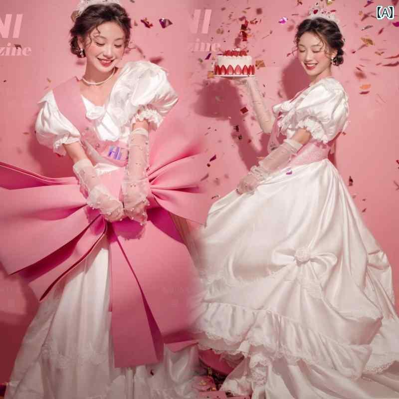 ドレス レディース 撮影 フォト 思い出 記念 ウェデング 結婚式 コスプレ アート スタジオ レトロ ウェデング 昭和 少女 レトロ 絵画 プリンセス 誕生日 アート 服|おうち健康生活