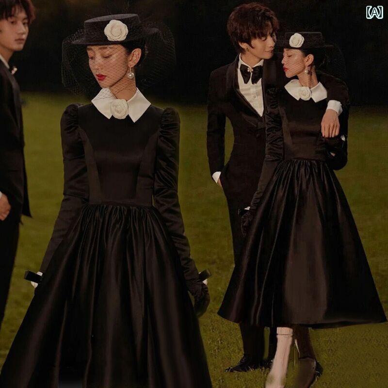映画化 お召しもの 活動写真 映し絵 不死化 コスプレ 作物 心おぼえ レトロ 服 長袖 黒 御芽出度 好一対