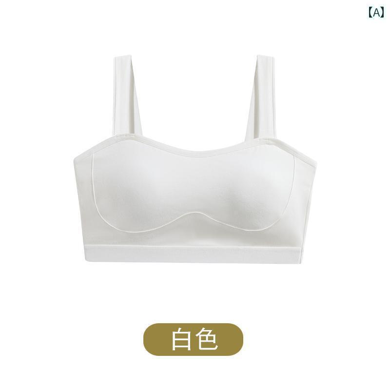 下着 レディース 美 背中 チューブ トップスス 胸パッド 一体型 胸 キャミソール 女の子 中 高校生 露出 防止 綿