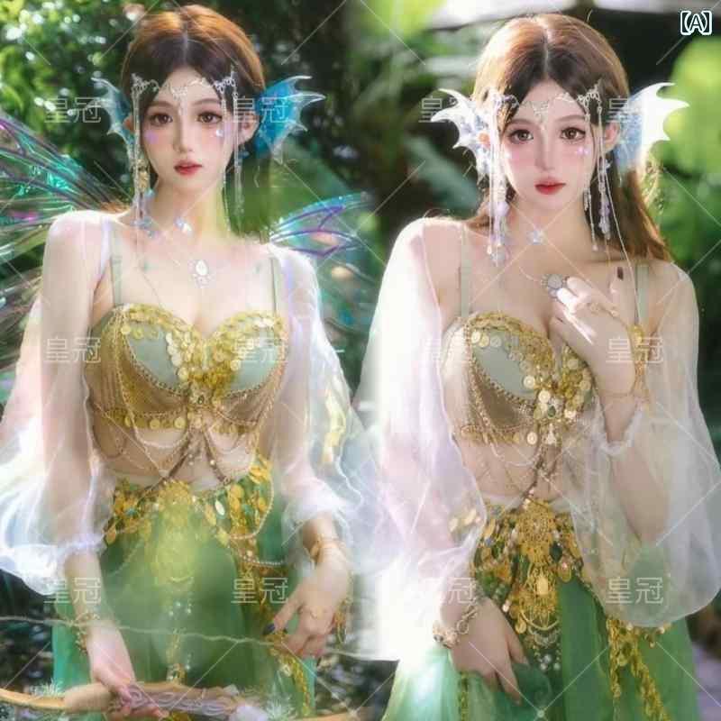 撮影 ドレス 写真 フォト 記念 コスプレ アート 思い出 マーメイドプリンセス 衣装 フェアリー 夢 エルフ ステージ パフォーマンス 衣装
