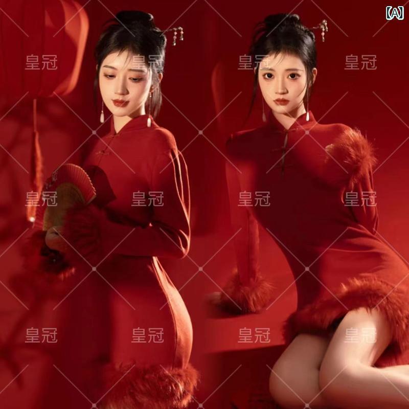 映画化 お召しもの 活動写真 写真絵 不死化 コスプレ 工芸 引き出物 年 お召しもの 赤 龍 年 瀬戸もの風 ドレス-レディースファッション