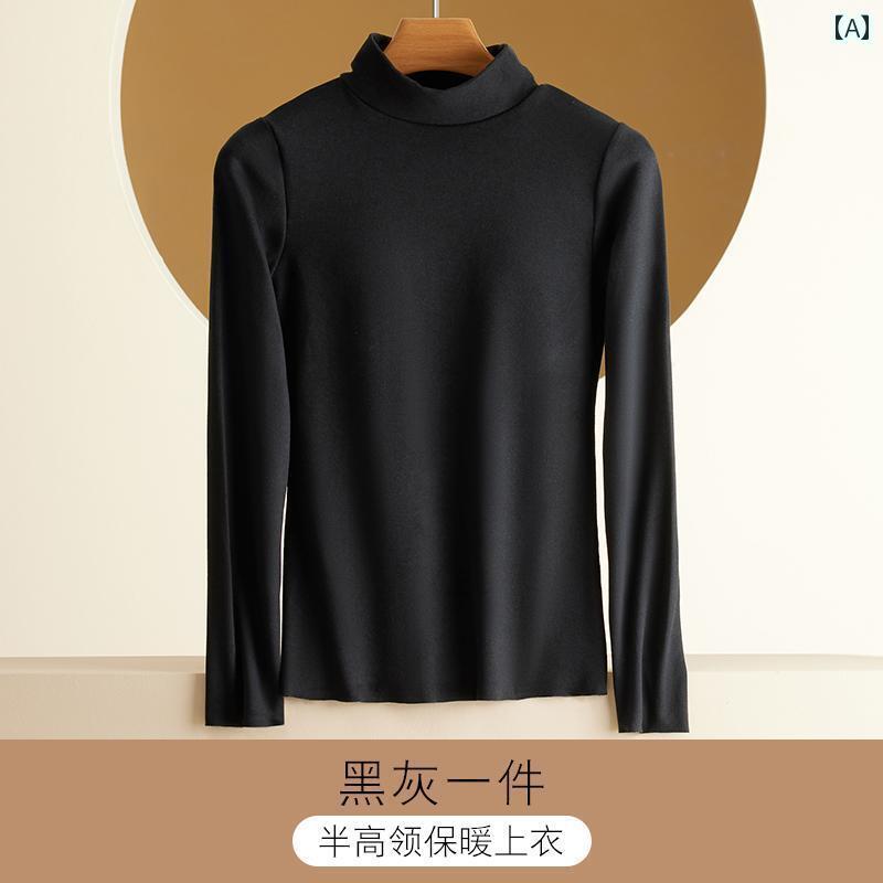 下着 レディース ハイネック 長袖 ボトムス ワンピース 秋 コート カップ 起毛 厚手 暖かい 防寒性 保つ 腰 保護 起毛 大きいサイズ 冬
