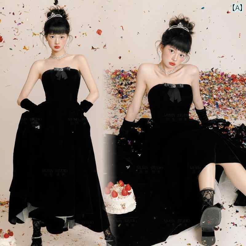 撮影 衣装 ドレス 写真 フォト イベント 思い出 コスプレ 黒 ロング 社交界 娘 プリンセス 誕生日 アート 服｜おうち健康生活