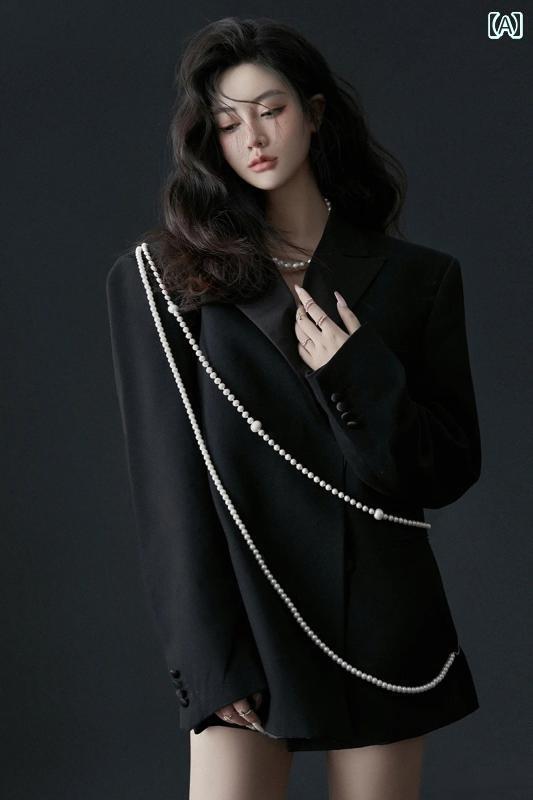 映画化 お召しもの お召しもの 活動写真 写真絵 出来事 引き出物 コスプレ 夏 定期刊行物 韓国 成人男性服 背広 黒 レディース背広 着 レディースファッション-ドレス