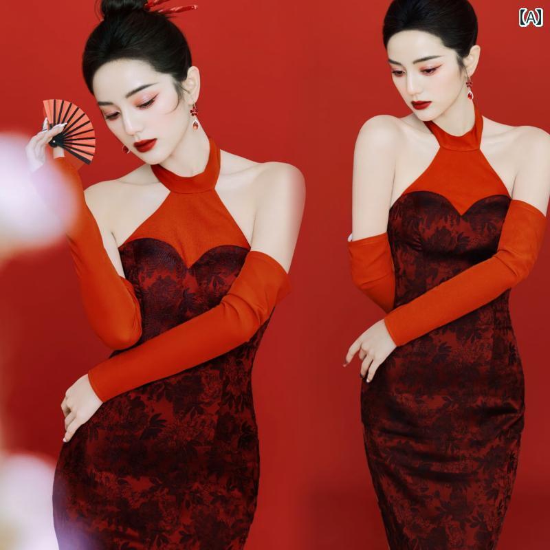 チャイナ風 チャイナ ドレス年 写真撮影 チャイナ風 トレンド フェステバル 芸術 写真撮影 服｜おうち健康生活