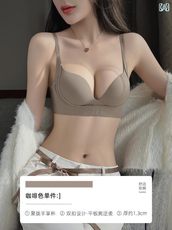 レディース 下着 シームレス 小さめ 胸 まめ て 大きく 見せる ノンワイヤー 垂れ防止 トップスス サポート 脇 胸 縮小 ブラ