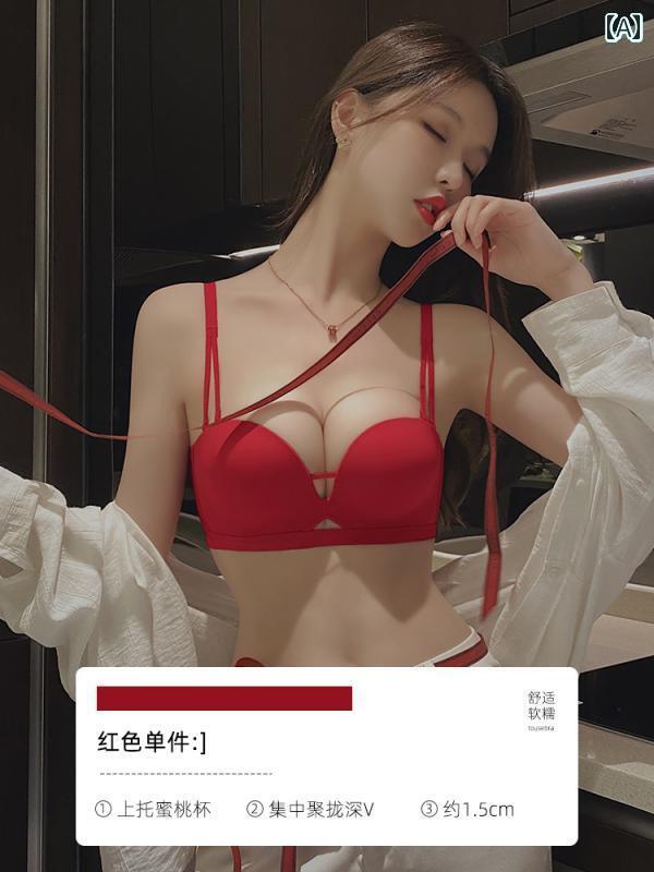 レディース 下着 インナー 貧乳 たるみ 防止 花嫁 結婚式 ブラジャー セット 赤