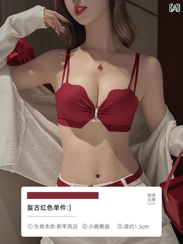 下着 レディース 赤 小さめ 胸 ギャザー ハーフ カップ トップススから イミテーション 下垂 ウェデング 花嫁 ブラセット