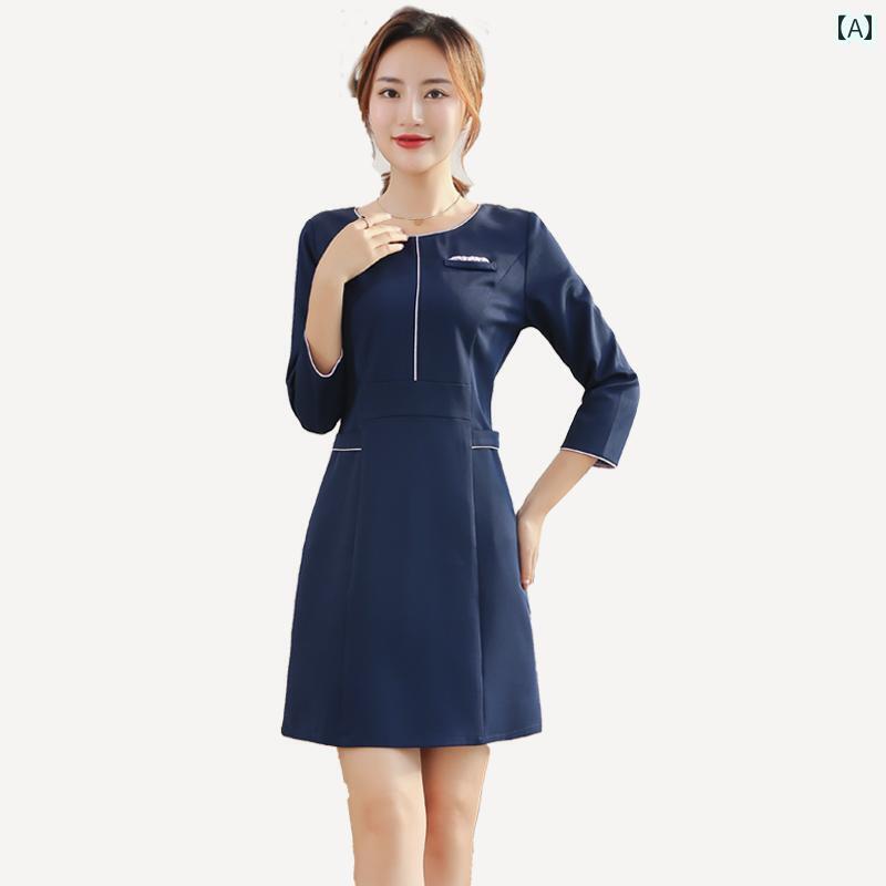 エステ ユニフォーム 制服 サロン スパ マッサージ リラクゼーション エステシャン セラピスト 春夏 レディース 大きいサイズ フットバス フロント 5,210円