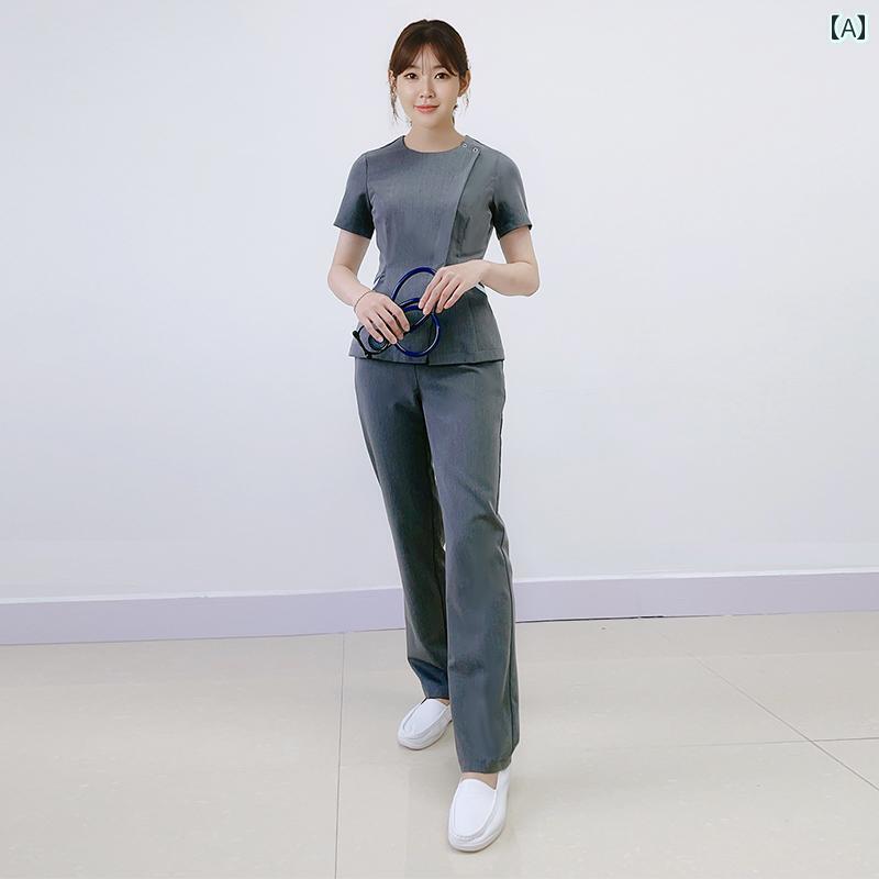 白衣の天使 制服 ユニフォーム 診療所 レディース 韓国 式 室内用便器 服 母子 口 世話をする 歯科 医 服 半袖 切開手術 室 隔てる 部屋着 仕掛ける ダイエット・健康-リラックス・マッサージ用品