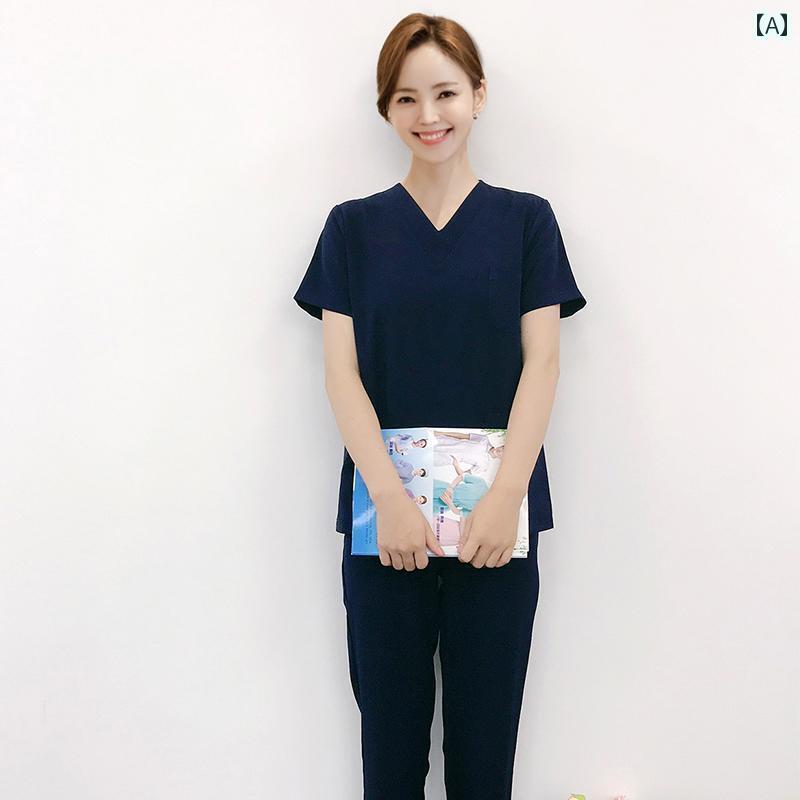 ナース ユニフォーム 制服 クリニック レディース 医師 メンズ 韓国 手洗い 服 半袖 セパレート セット 歯科 手術 室 隔離 ガウン 手洗い ブラッシング 服