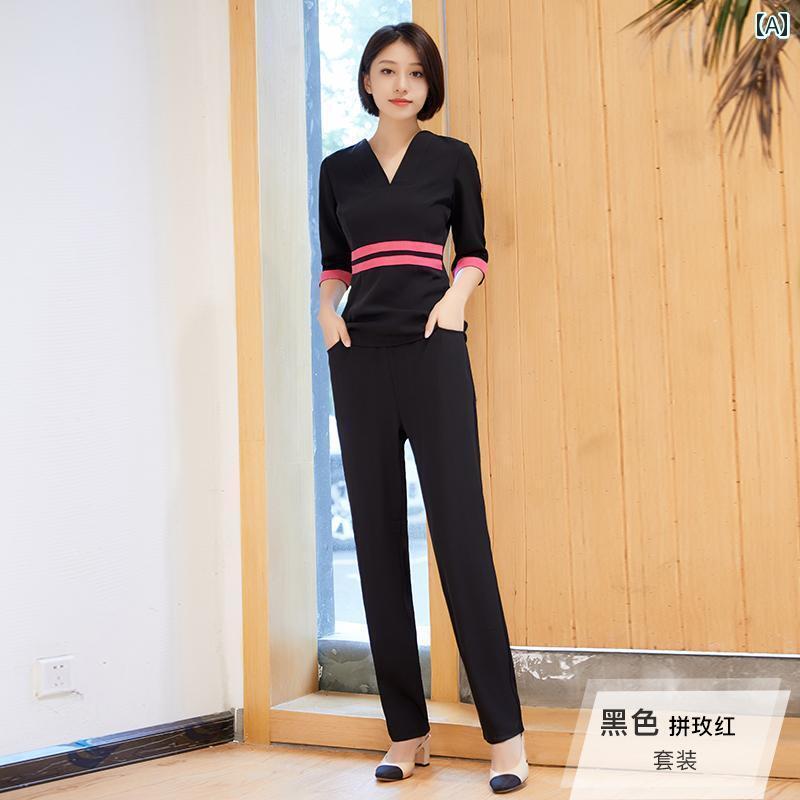 エステ ユニフォーム 制服 サロン スパ マッサージ リラクゼーション エステシャン セラピスト 夏 美容室 クラブ フットバス ペデキュア ユニフォーム セット