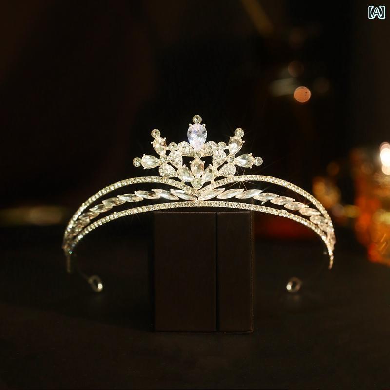 ブライダル アクセサリー 小物 ウェディング 結婚式 パーティー 婦 花嫁 舞台 小道具 コスプレ 精巧 コンパクト ライン ストーンストーン クラウン ドレス ドレス 誕生日 ヘア クラウン