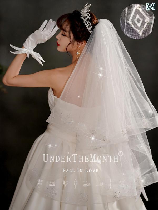 ブライダル アクセサリー 小物 ウェディング 結婚式 パーティー 婦 花嫁 舞台 小道具 コスプレ ベール スーパー フェアリー 写真 白 ふわふわ ベール フォト