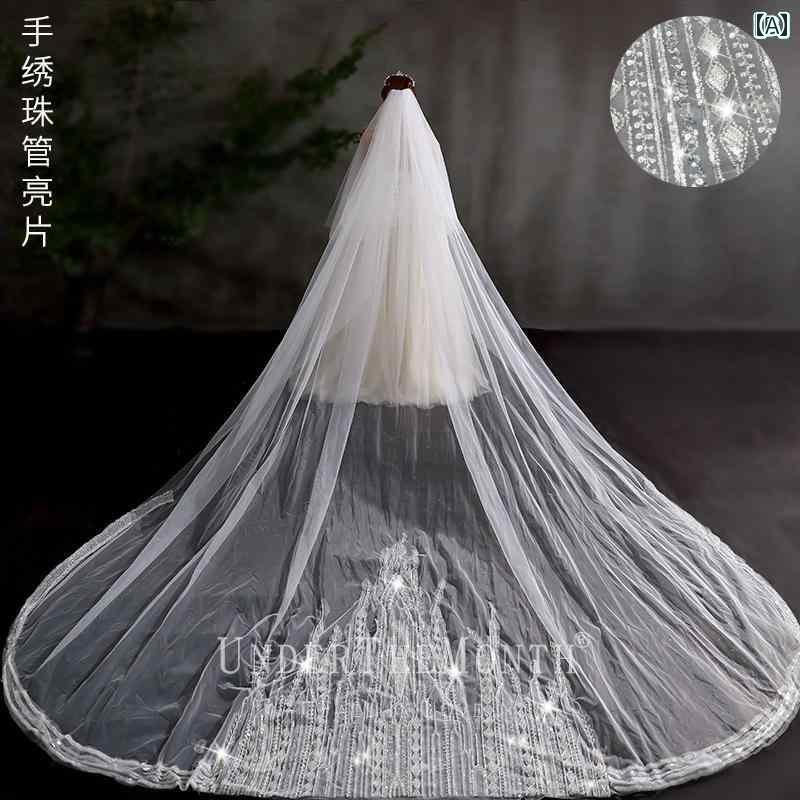 ブライダル アクセサリー 小物 ウェディング 結婚式 パーティー 婦 花嫁 舞台 小道具 コスプレ ロング トレーリング ベール ホスト ベール スーパー フェアリー 写真 旅行 写真 ベール