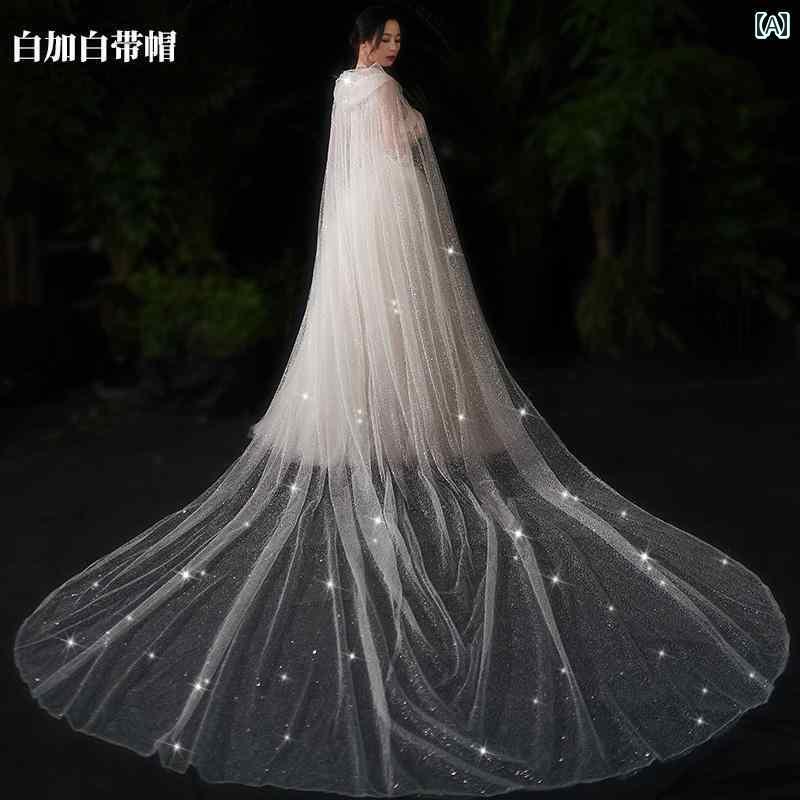 ブライダル アクセサリー 小物 ウェディング 結婚式 パーティー 婦 花嫁 舞台 小道具 コスプレ 星空 ロング トレーリング ベール ベール ベール 頭飾り スーパー フェアリー 写真 レディース