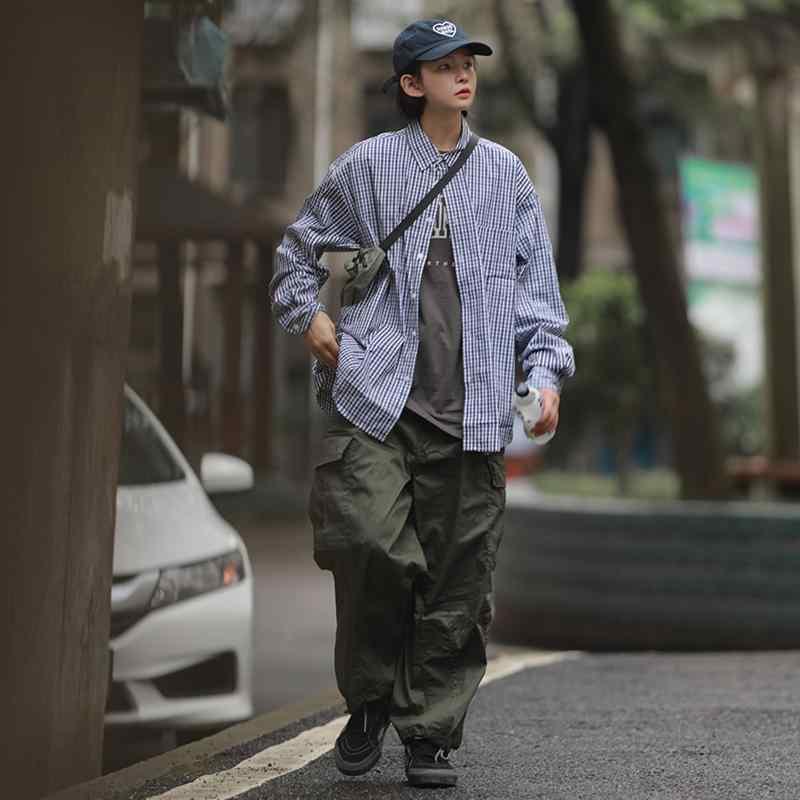 春 チェック ゆったり レディース カジュアル 都会 通勤 長袖 シャツ