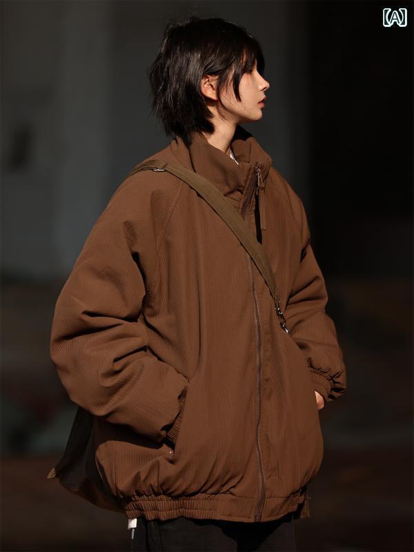 冬 無地 ベーシック スタンドカラー 厚手 綿服 ラグラン 袖 レディース ゆったり 綿服 7,831円