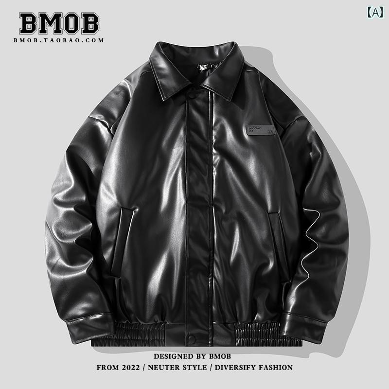 メンズ アメリカン レトロ バイクウェア Pu レザー コットン コート センス コットンコート カップル