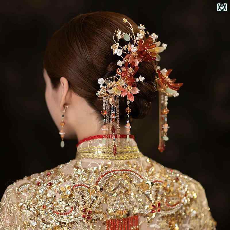 ブライダル ヘッドアクセサリー 結婚式 ウェディング パーティー 婦 花嫁 舞台 小道具 コスプレ 頭飾り フェニックス クラウン 服 ヘア アクセサリー シンプル 中国 エレガント レディース