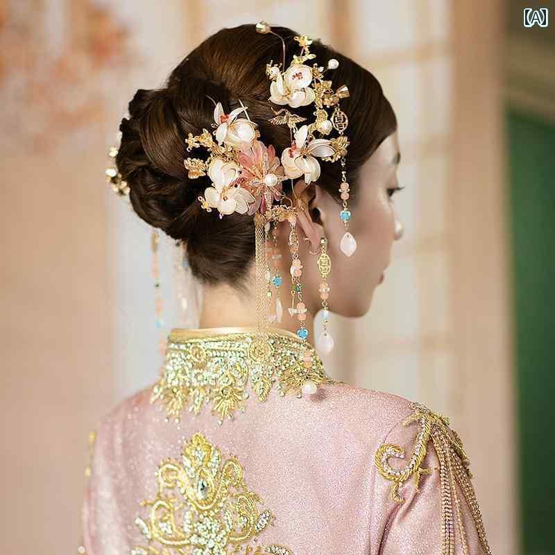 ブライダル ヘッドアクセサリー 結婚式 ウェディング パーティー 婦 花嫁 舞台 小道具 コスプレ 服 帽子 フェニックス クラウン シンプル チャイナ風 グランド クラウン ステップ シェイク