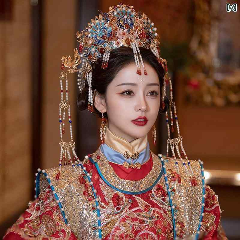 ブライダル ヘッドアクセサリー 結婚式 ウェディング パーティー 婦 花嫁 舞台 小道具 コスプレ フェニックス クラウン 帽子 チャイナ風 ヘア アクセサリー レディース 明 服 12,278円