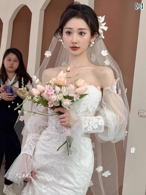 ブライダル ヘッドアクセサリー 結婚式 ウェディング パーティー 婦 花嫁 舞台 小道具 コスプレ ベール レトロ フラワー ヘッド ドレス スーパー フェアリー 写真撮影 プリンセス ドレス メイクアップ アクセサリー