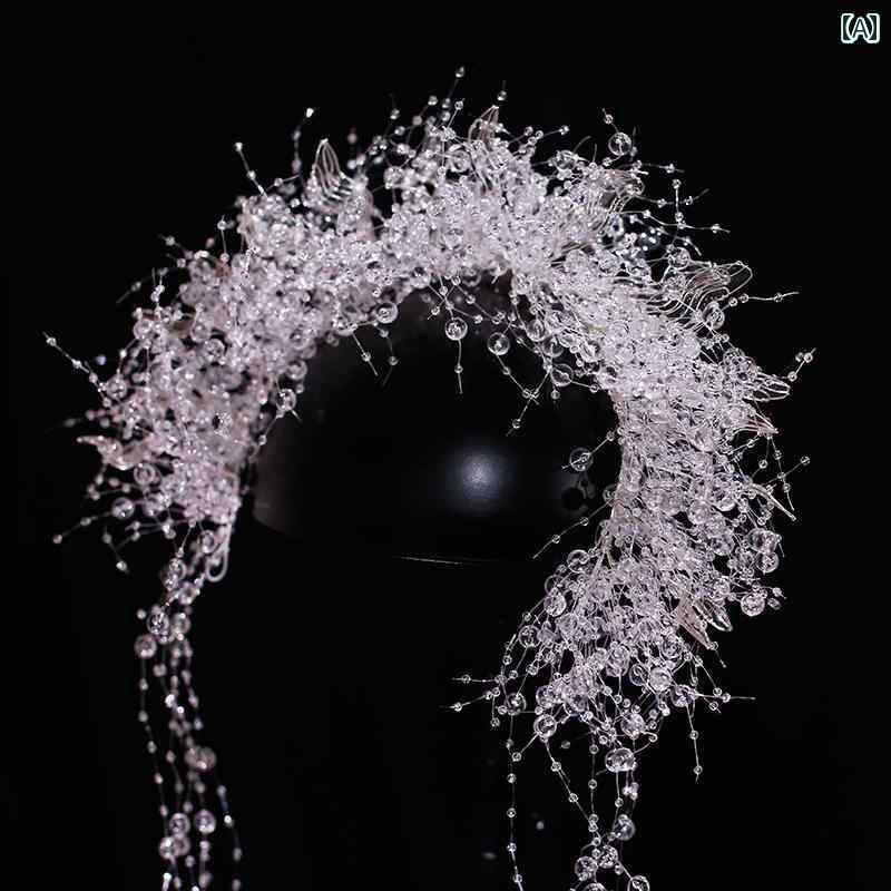 ブライダル アクセサリー 小物 ウェディング 結婚式 パーティー 婦 花嫁 舞台 小道具 コスプレ 帽子 森 フェアリー ヘッド バンド クラウン 韓国 王女 ドレス ヘア アクセサリー