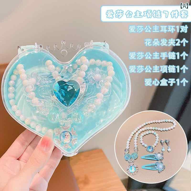 女の子 女の子 女の子 パールネックレス ブレスレット リング プリンセス ジュエリーセット ベビー 子供 子供 アクセサリー おもちゃ