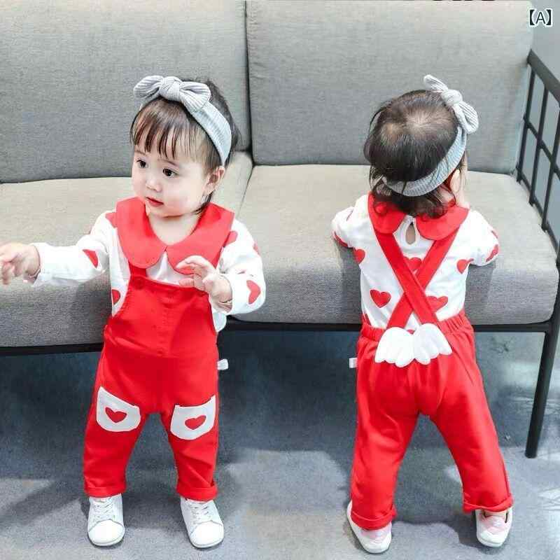 子供服 女の子 セットアップ おしゃれ カジュアル かわいい 男の子 幼児 メンズ レディース ベビー 男の子 春 長袖 2点 セット サスペンダー セット