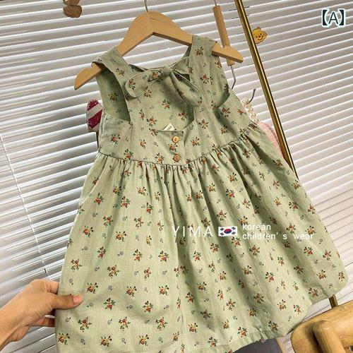 子供服 女の子 キッズ かわいい おしゃれ 花柄 夏 韓国 夏 フレッシュ ノースリーブ プリンセス｜おうち健康生活
