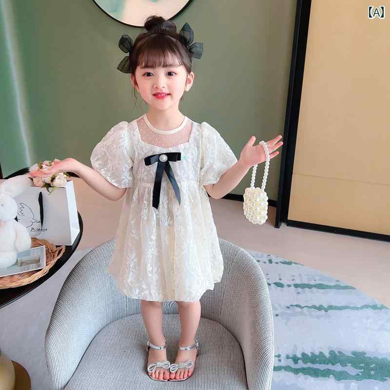 子供服 女の子 キッズ かわいい おしゃれ レース 夏 韓国 夏 フレッシュ 半袖 プリンセス