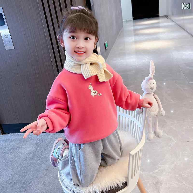 子供服 女の子 キッズ かわいい おしゃれ トレーナー 冬 韓国 キルティング 厚手 暖かい 秋冬 プルオーバー トップス トレンディ